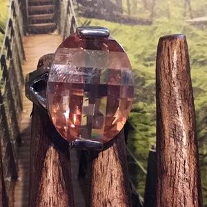 Statement ring with faceted orange color stone